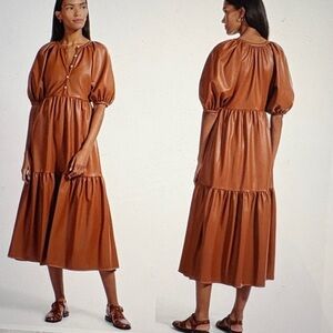 Staud Demi Vegan Leather Midi/Maxi Dress XS
